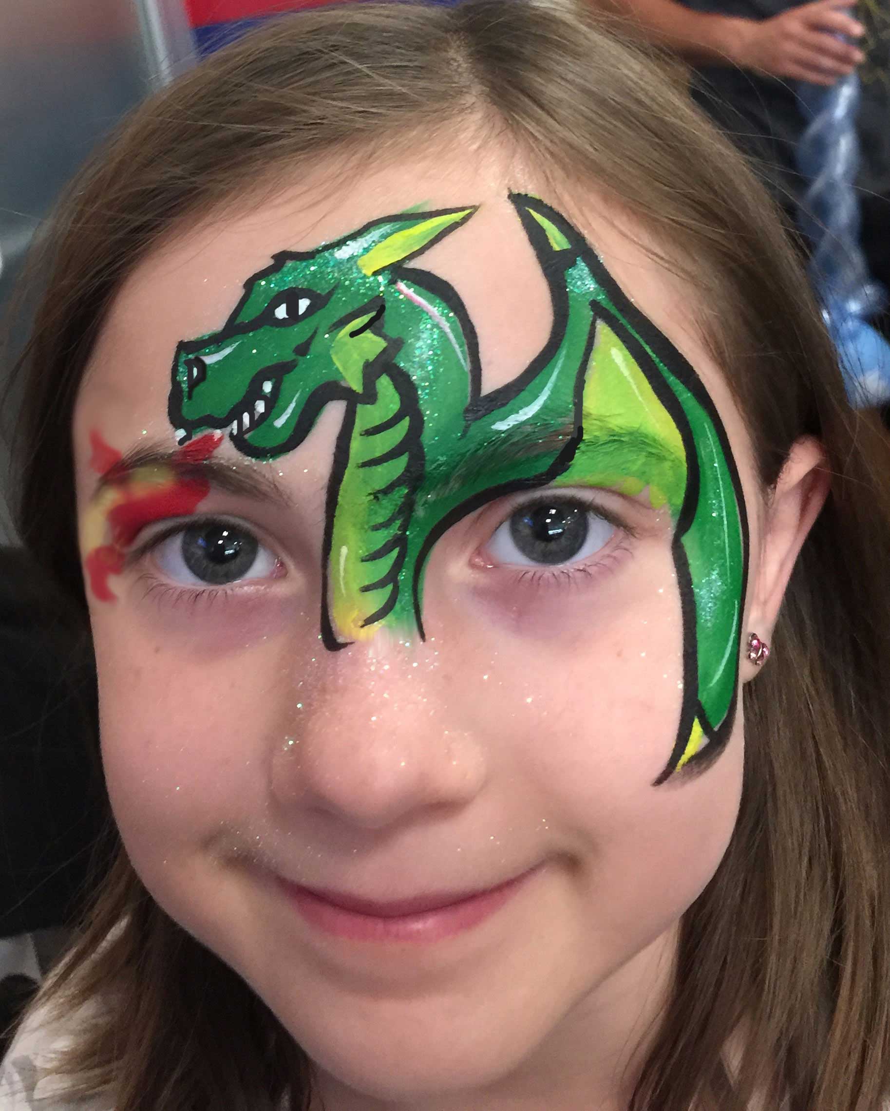 Face Painting: Green Dragon